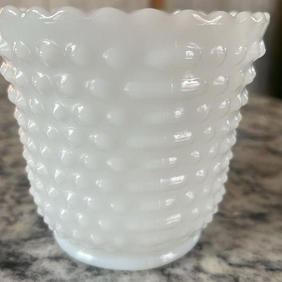 Vintage Fire King Hobnail Milk Glass Planter - Picture 3 of 5